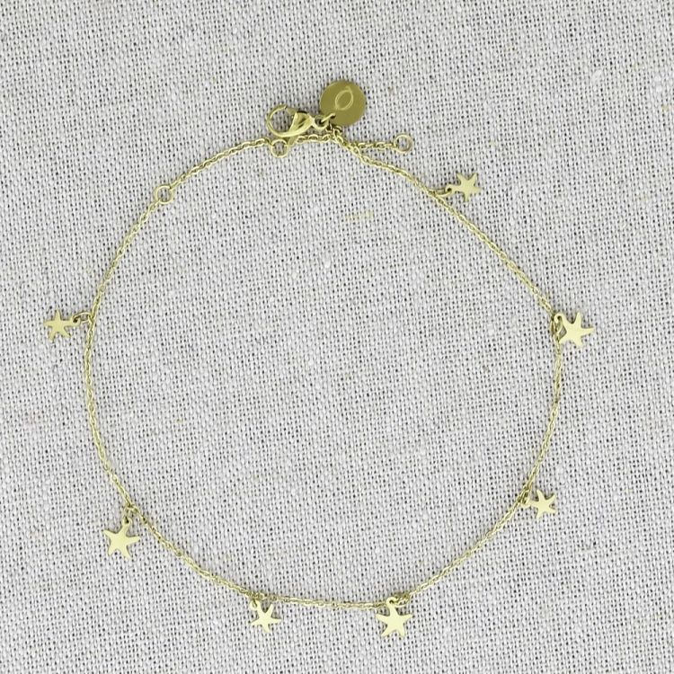 TOBILLERA ACERO COLGANTES ESTRELLAS DE MAR 2