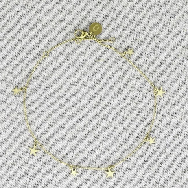 TOBILLERA ACERO COLGANTES ESTRELLAS DE MAR
