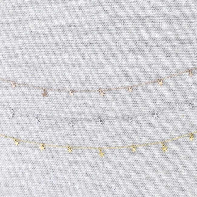 GARGANTILLA ACERO COLGANTES ESTRELLAS DE MAR