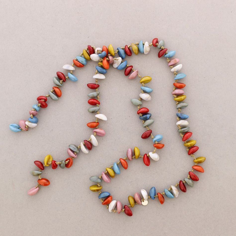 LONG NECKLACE RESIN SHELL PENDANTS