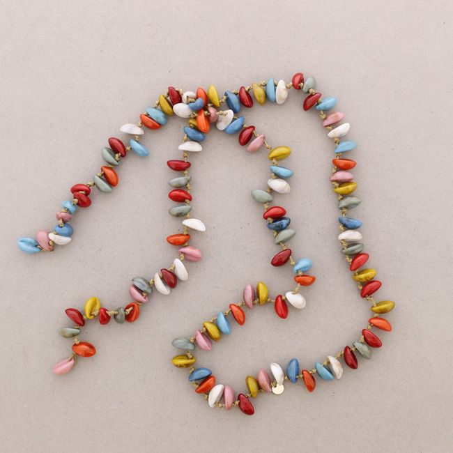 LONG NECKLACE RESIN SHELL PENDANTS