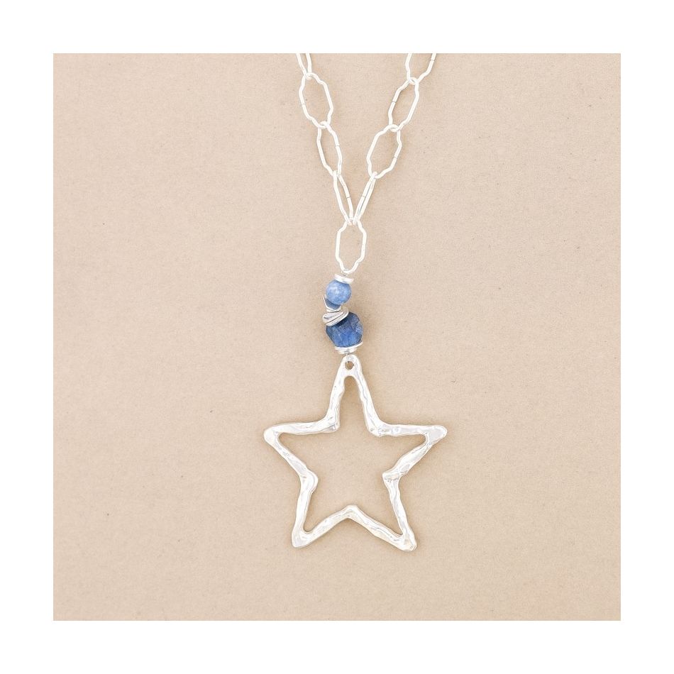 COLLAR LARGO CADENA COLGANTE ESTRELLA METAL