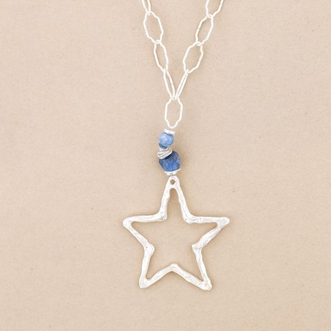 COLLAR LARGO CADENA COLGANTE ESTRELLA METAL