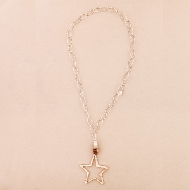 COLLAR LARGO CADENA COLGANTE ESTRELLA METAL