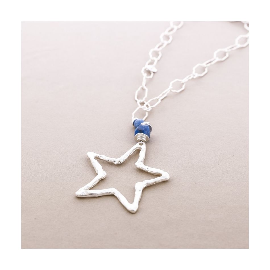 COLLAR LARGO CADENA COLGANTE ESTRELLA METAL
