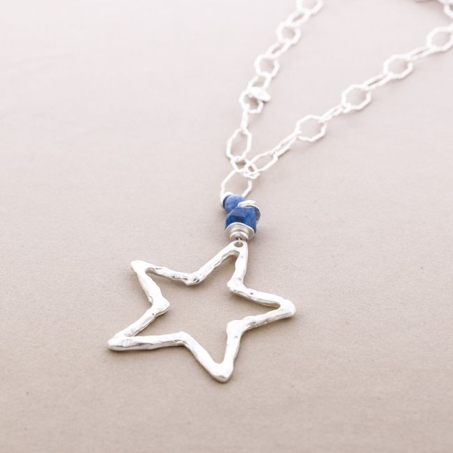 COLLAR LARGO CADENA COLGANTE ESTRELLA METAL