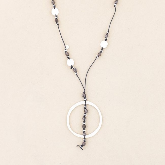 COLLAR LARGO PIEDRAS COLGANTE ANILLA