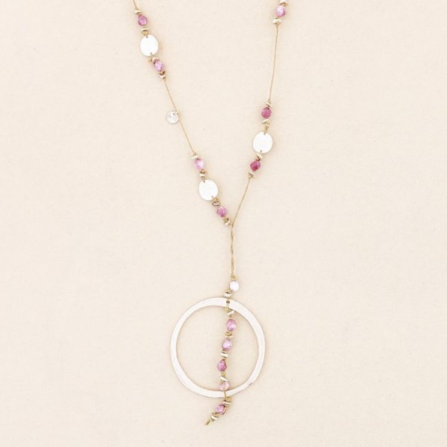 COLLAR LARGO PIEDRAS COLGANTE ANILLA