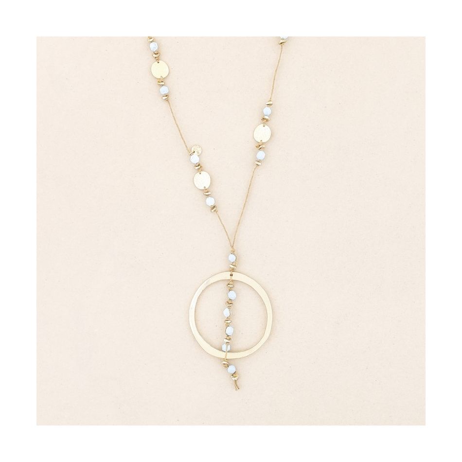 COLLAR LARGO PIEDRAS COLGANTE ANILLA