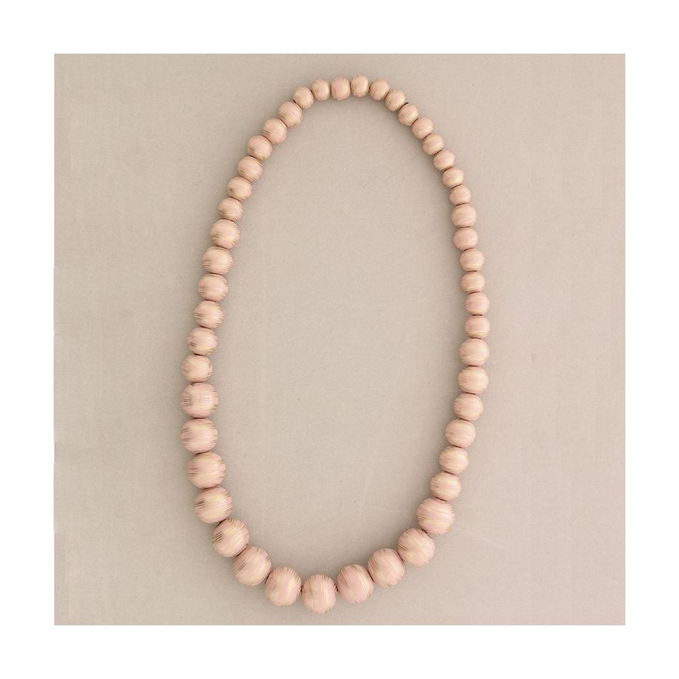 COLLAR LARGO BOLAS MADERA