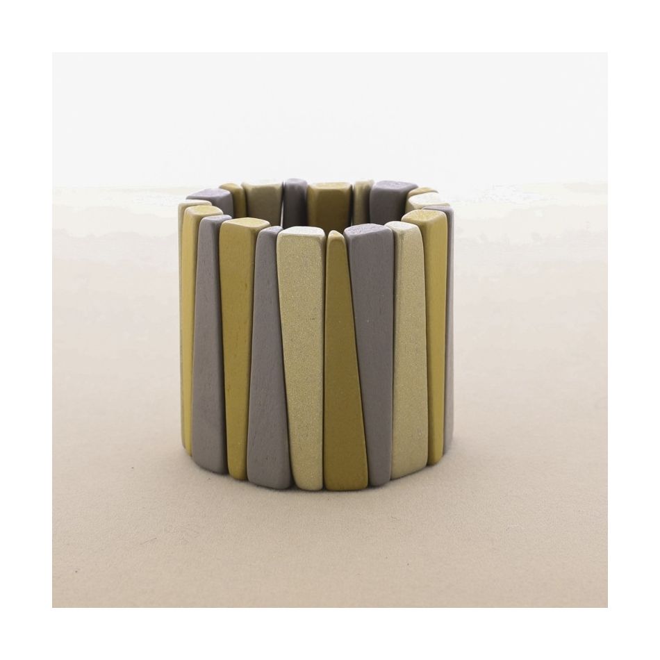 ELASTIC BRACELET WITH WOODEN BEADS