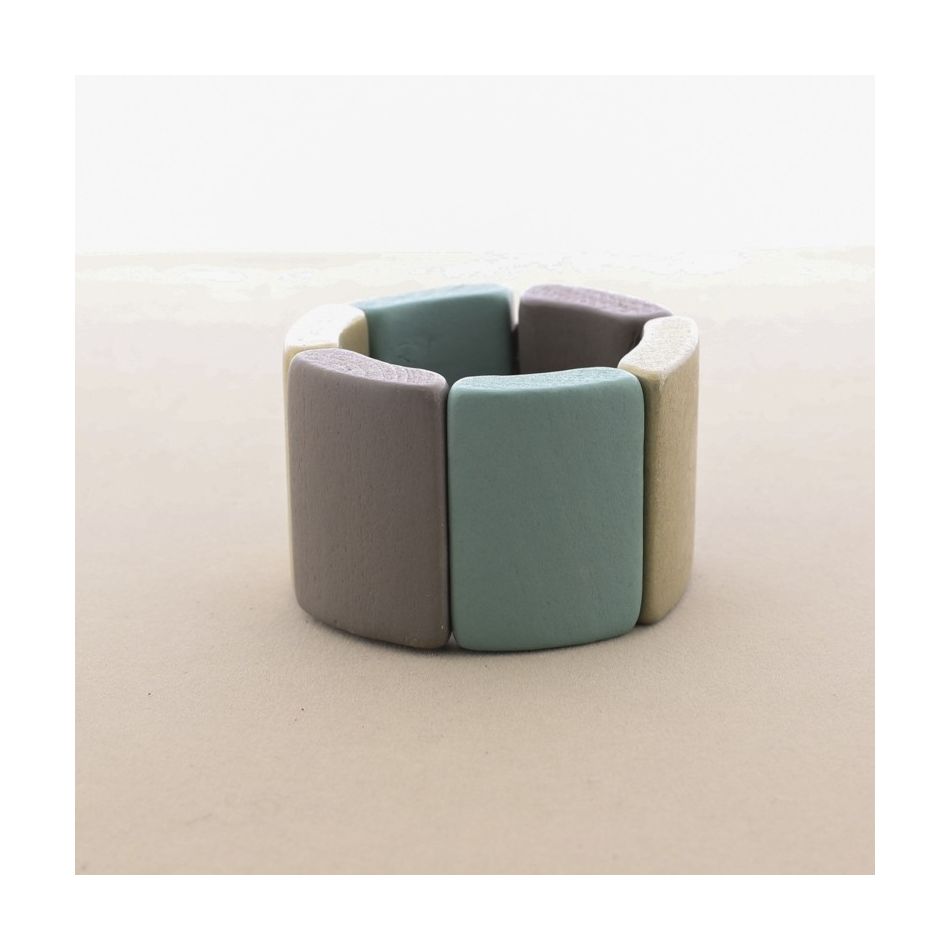 ELASTIC BRACELET WITH WOODEN BEADS