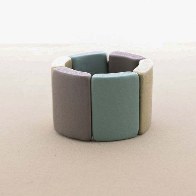 ELASTIC BRACELET WITH WOODEN BEADS