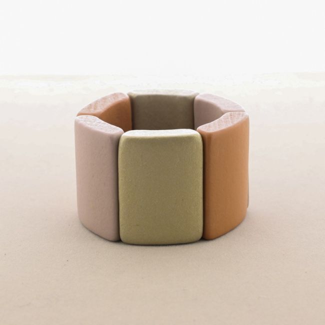 ELASTIC BRACELET WITH WOODEN BEADS