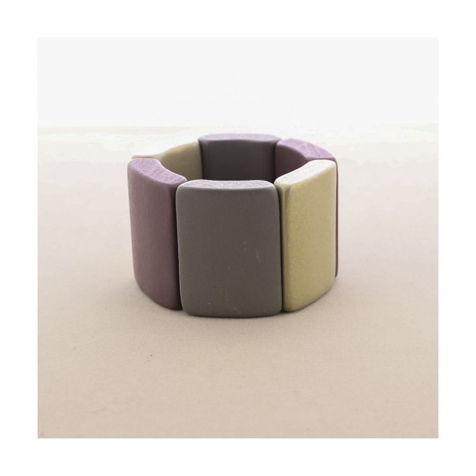 ELASTIC BRACELET WITH WOODEN BEADS