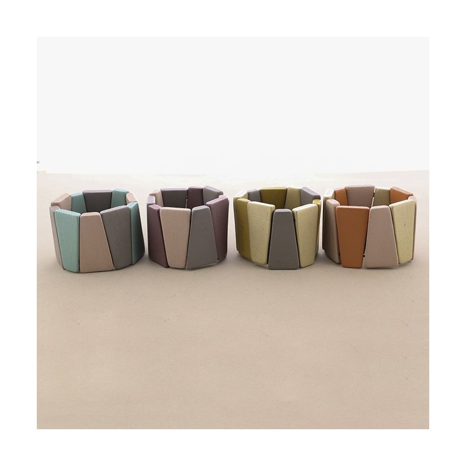 ELASTIC BRACELET WITH WOODEN BEADS