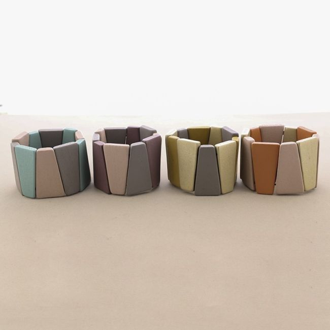 PULSERA ELÁSTICA CUENTAS MADERA