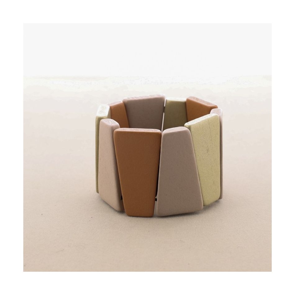 ELASTIC BRACELET WITH WOODEN BEADS