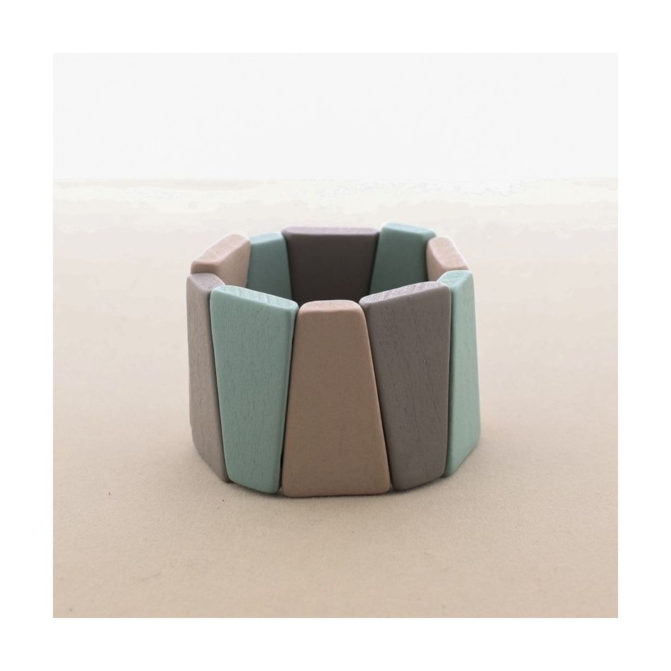 ELASTIC BRACELET WITH WOODEN BEADS