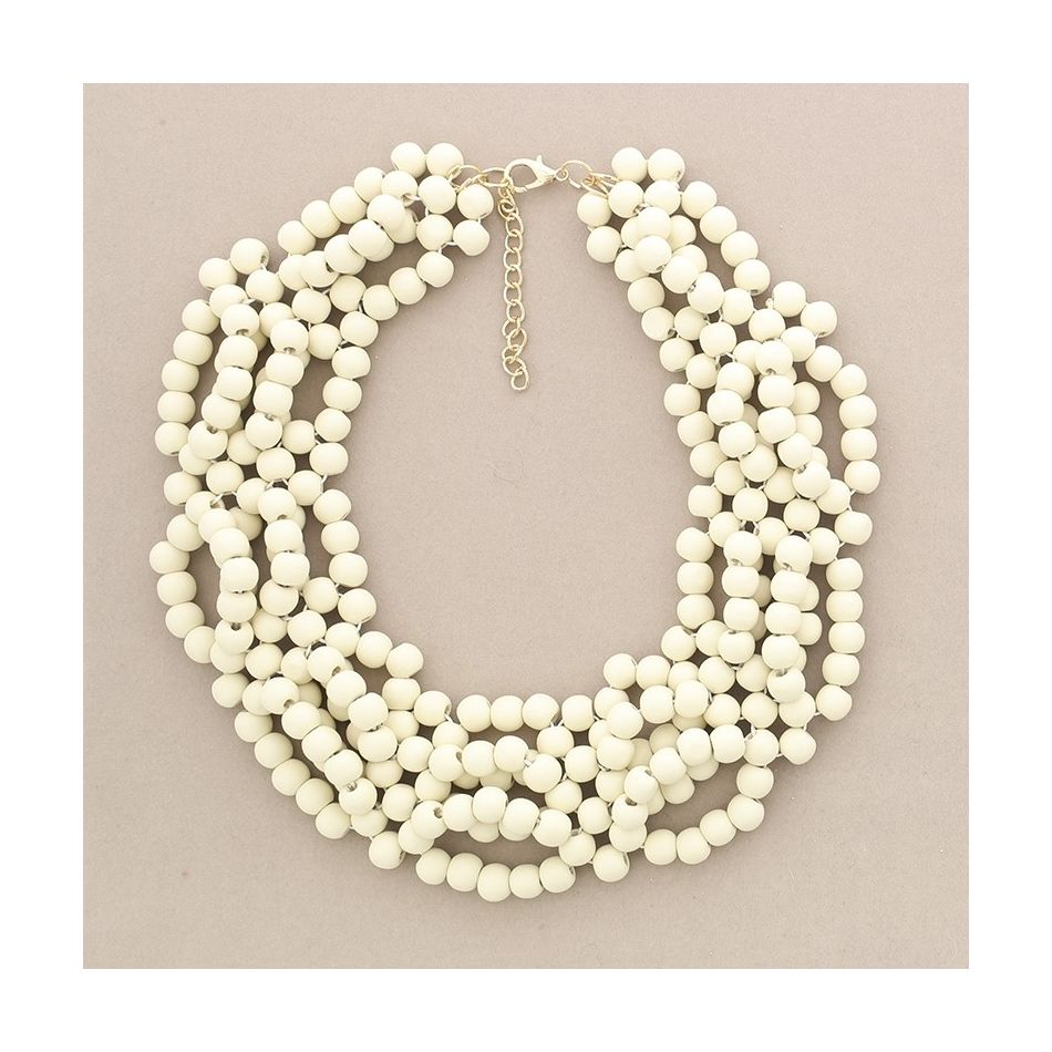 WOODEN BALL SHORT NECKLACE