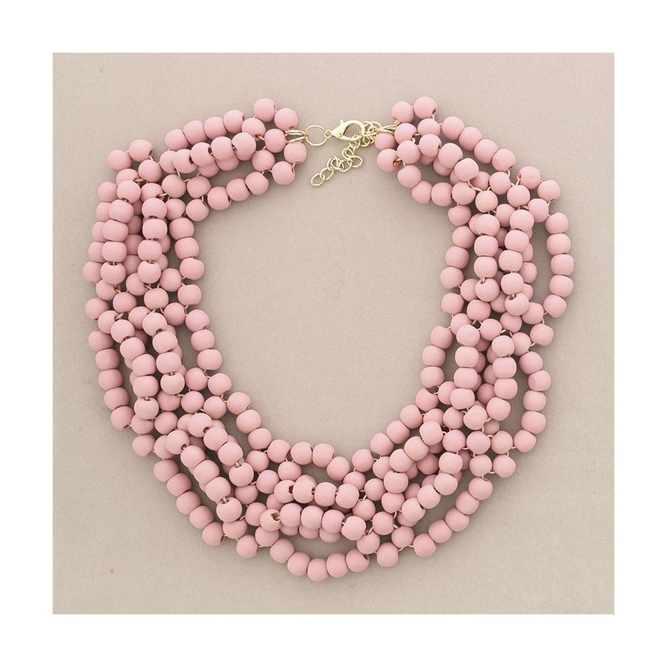WOODEN BALL SHORT NECKLACE