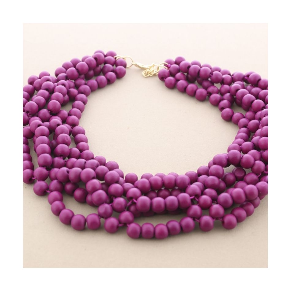 WOODEN BALL SHORT NECKLACE
