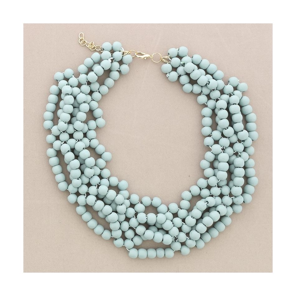 WOODEN BALL SHORT NECKLACE
