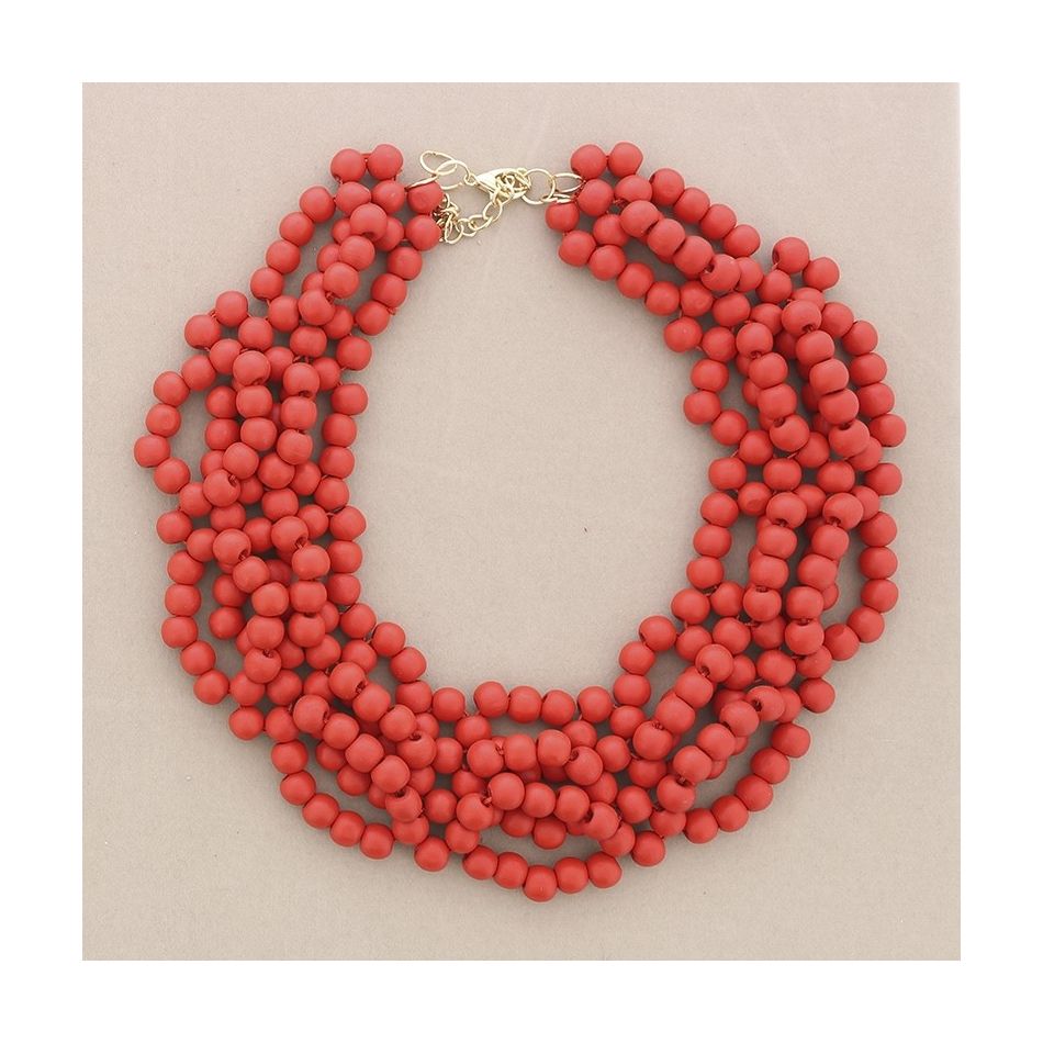 WOODEN BALL SHORT NECKLACE