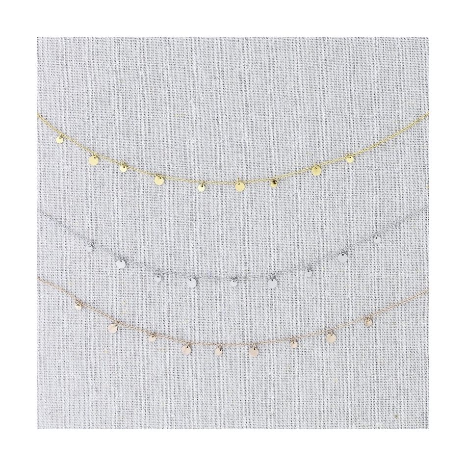 STEEL SHORT NECKLACE WITH MEDALS PENDANTS