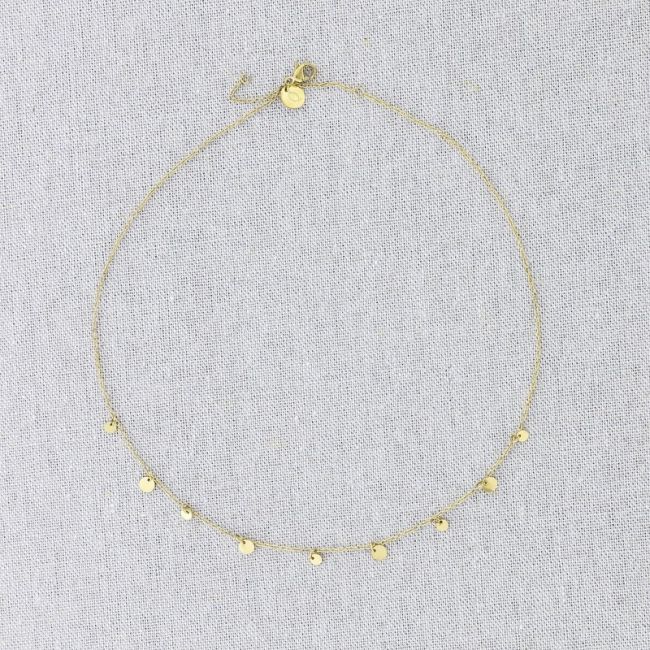 STEEL SHORT NECKLACE WITH MEDALS PENDANTS