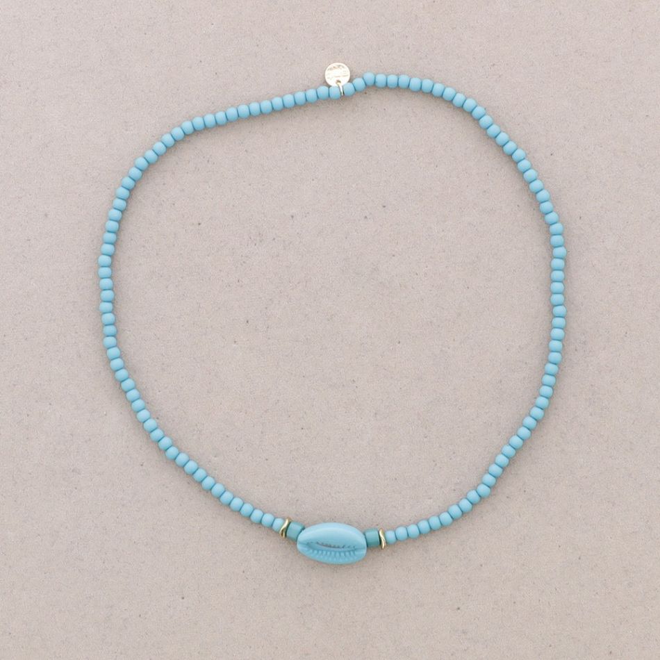 RESIN SHELL BEADS SHORT NECKLACE