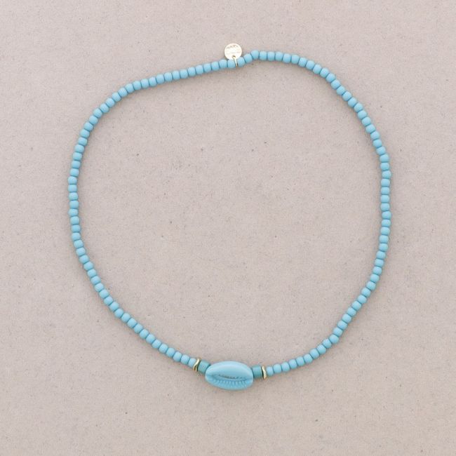 RESIN SHELL BEADS SHORT NECKLACE