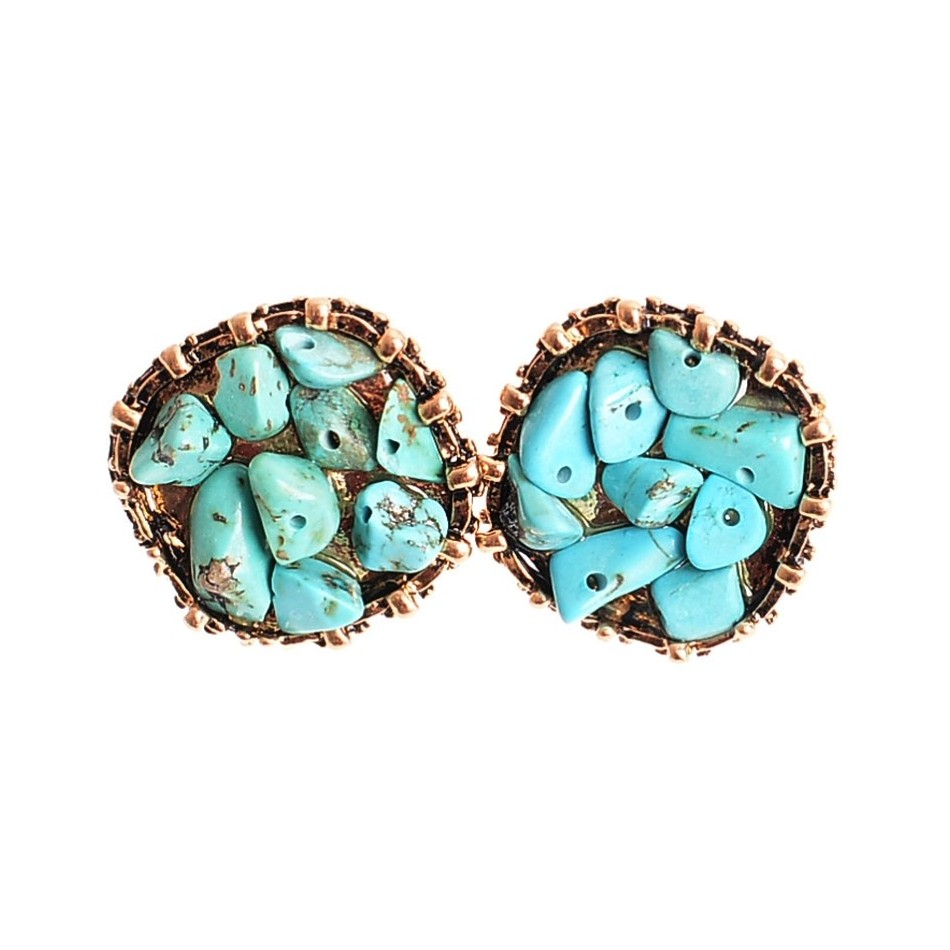 METAL STONE EARRINGS
