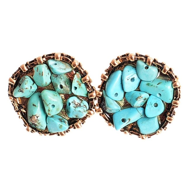 METAL STONE EARRINGS