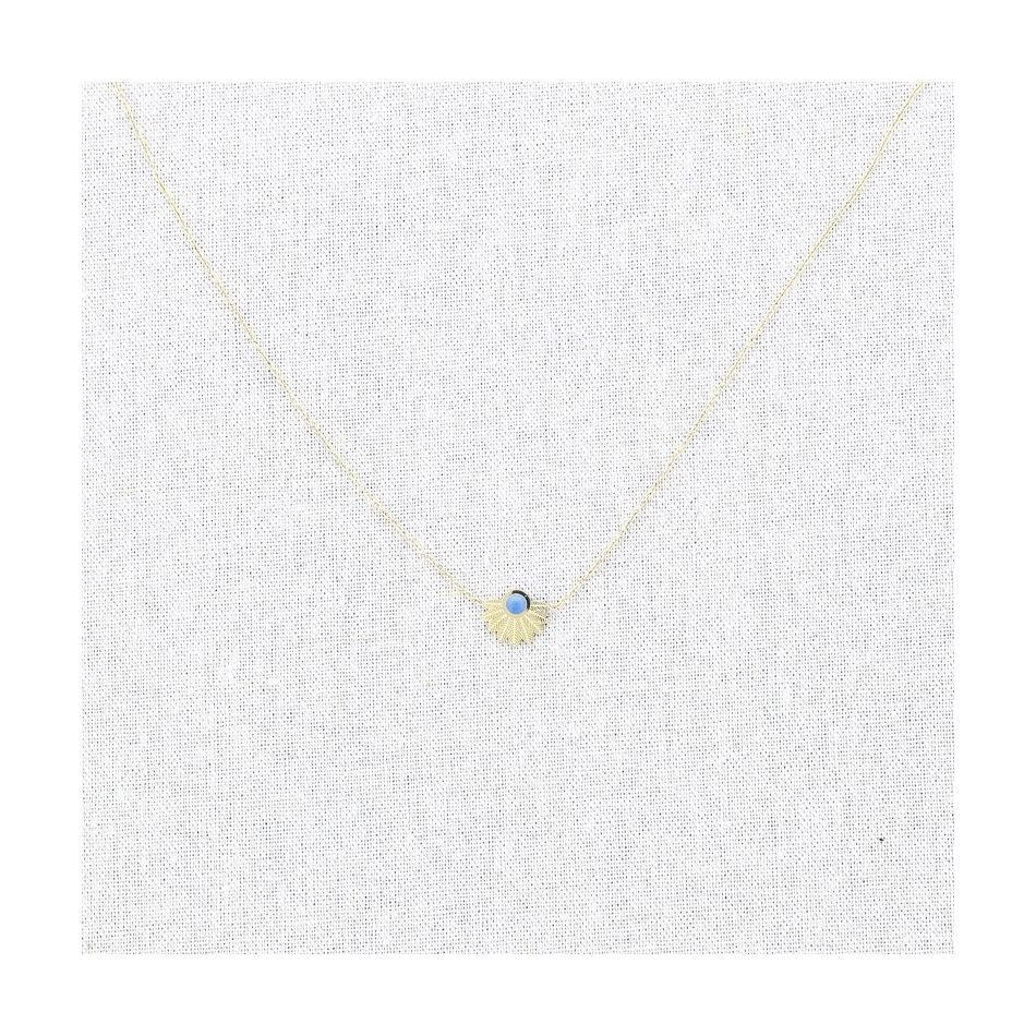 STONE PENDANT STEEL SHORT NECKLACE