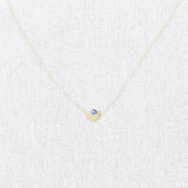 STONE PENDANT STEEL SHORT NECKLACE