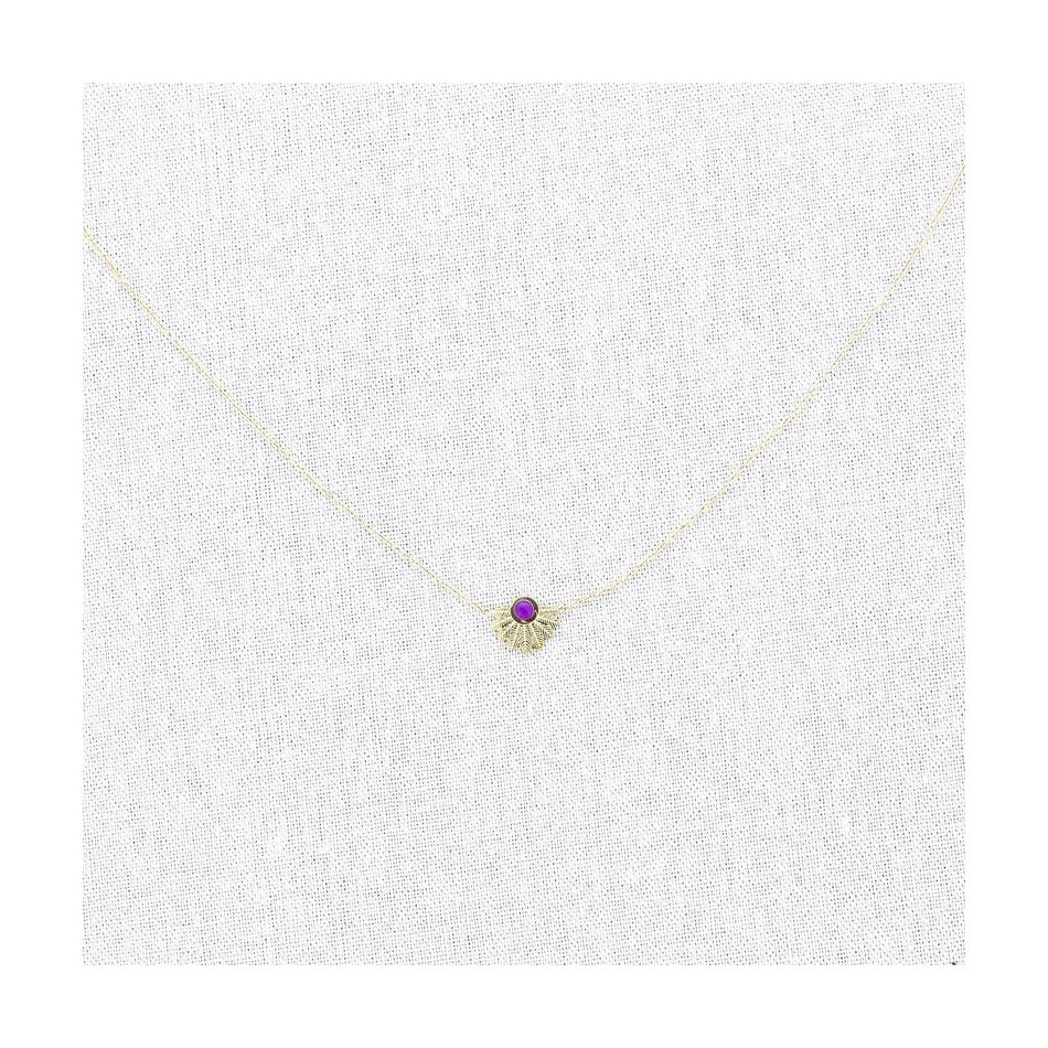 STONE PENDANT STEEL SHORT NECKLACE