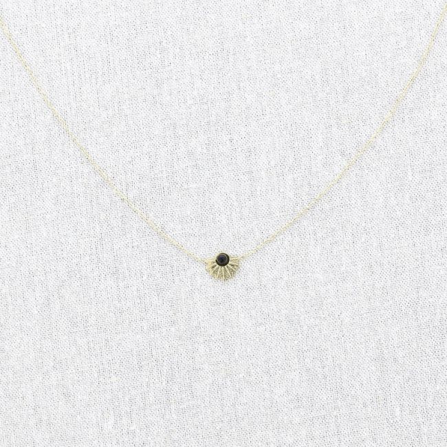 STONE PENDANT STEEL SHORT NECKLACE