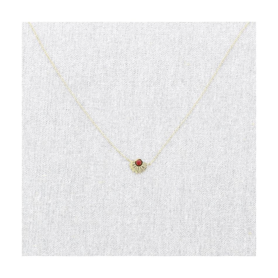 STONE PENDANT STEEL SHORT NECKLACE