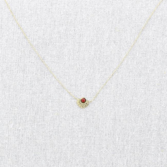 STONE PENDANT STEEL SHORT NECKLACE