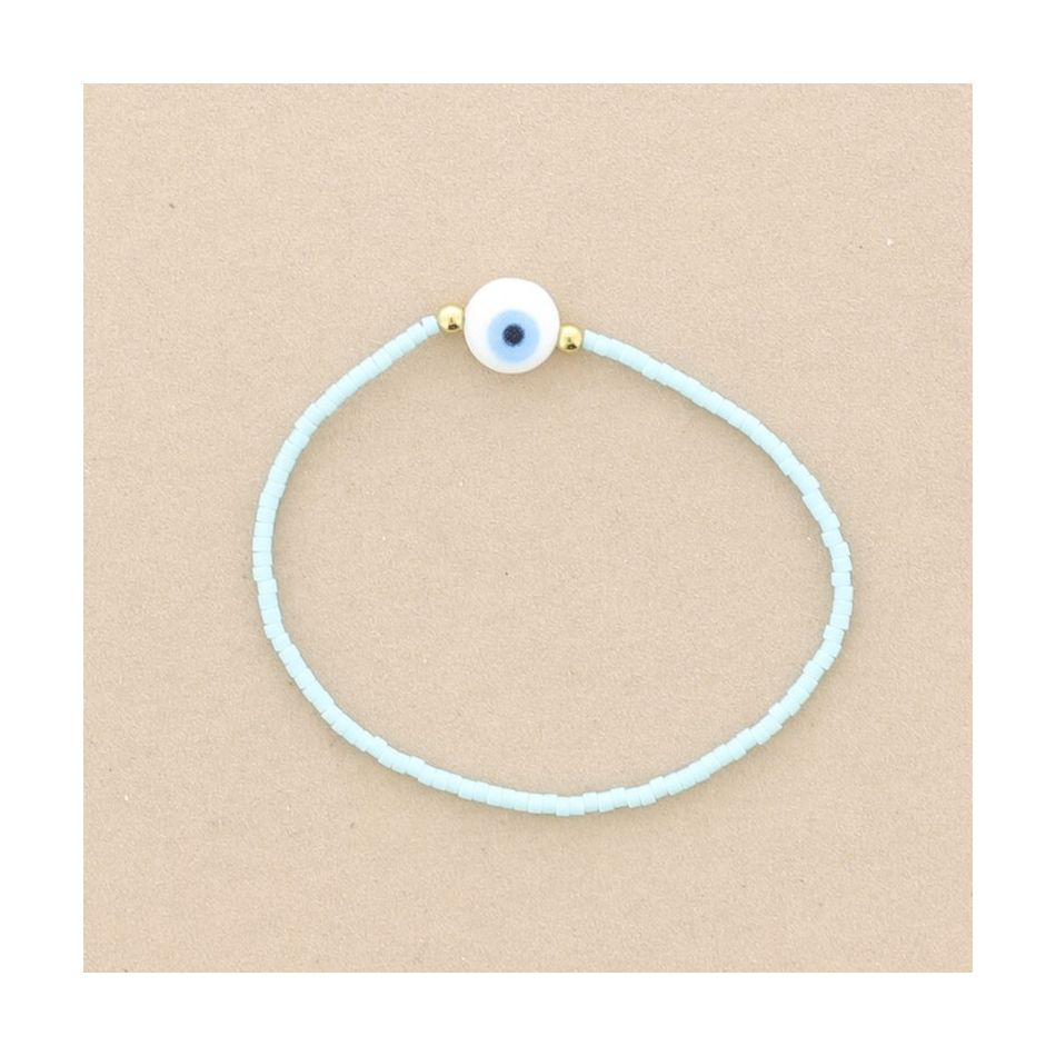 IMI TURKISH EYE ELASTIC BRACELET. MIYUKI