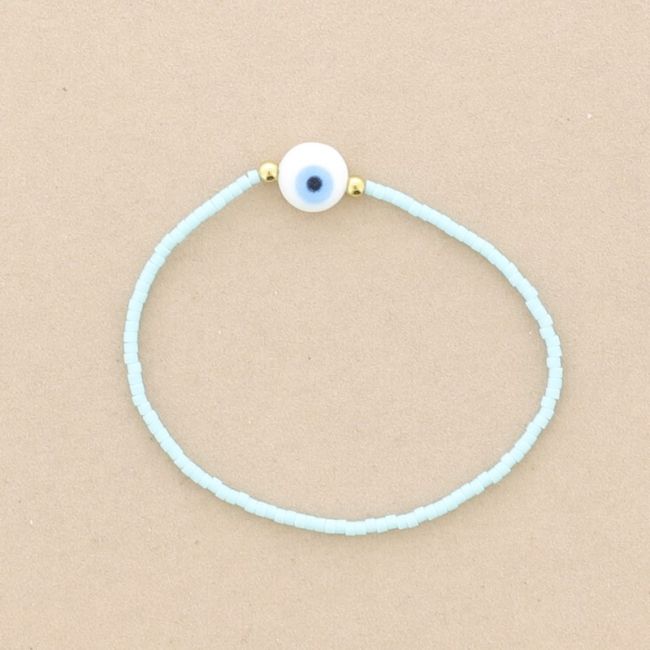 IMI TURKISH EYE ELASTIC BRACELET. MIYUKI