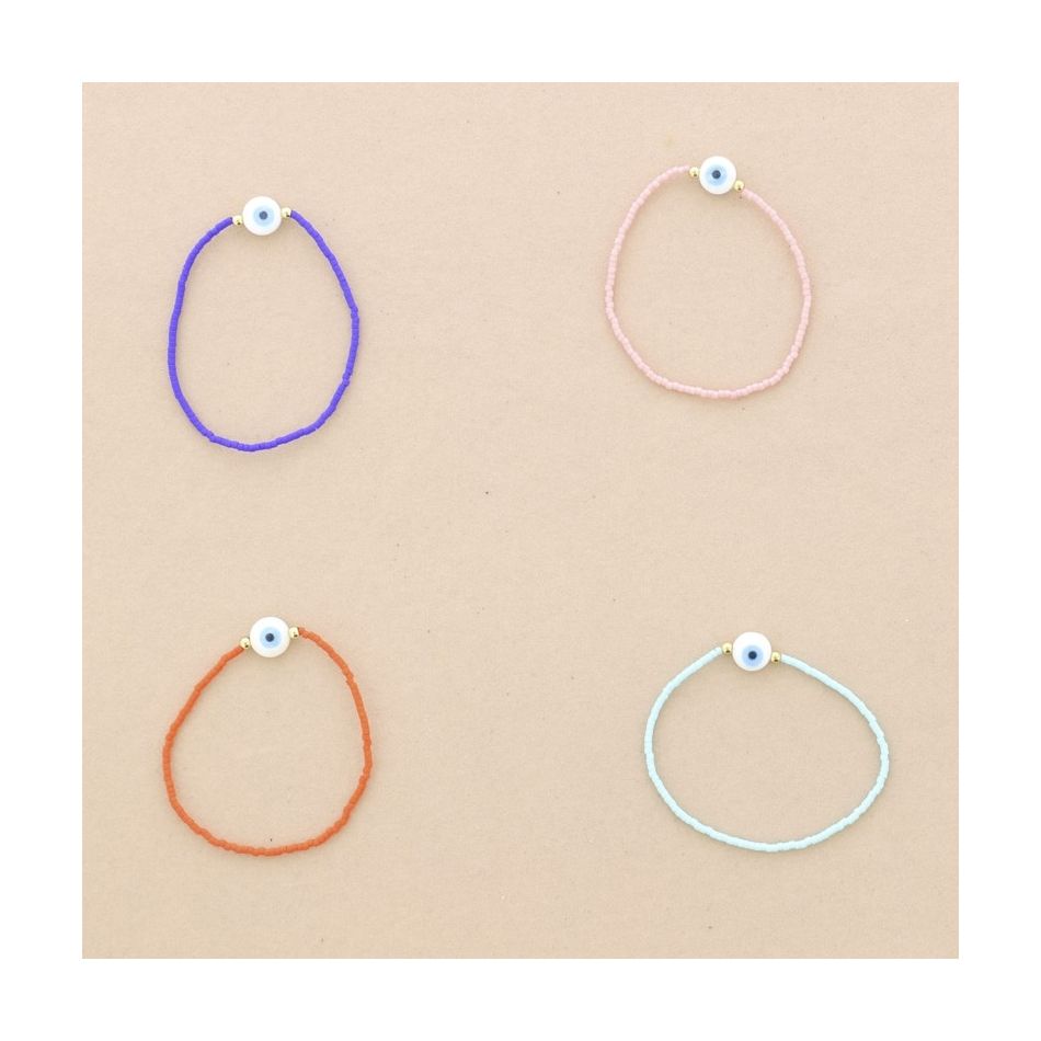 IMI TURKISH EYE ELASTIC BRACELET. MIYUKI
