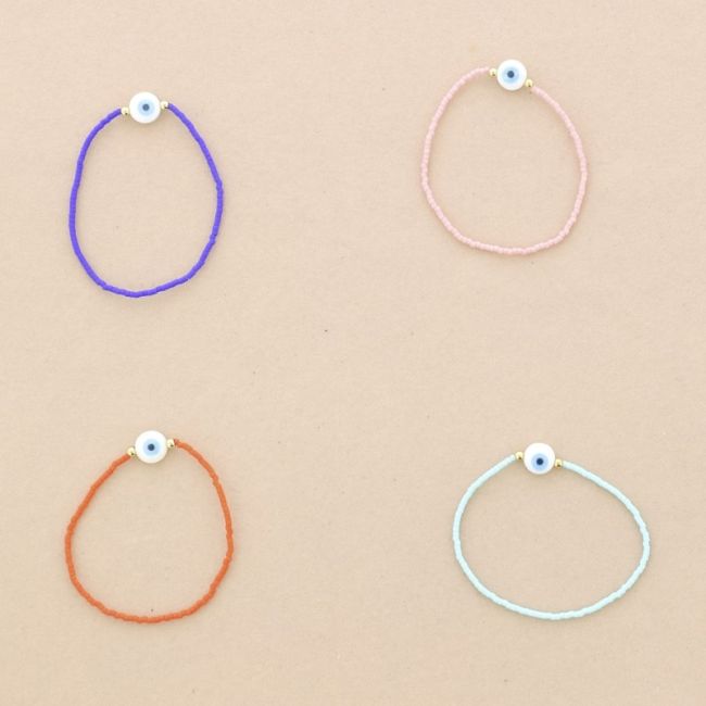 IMI TURKISH EYE ELASTIC BRACELET. MIYUKI