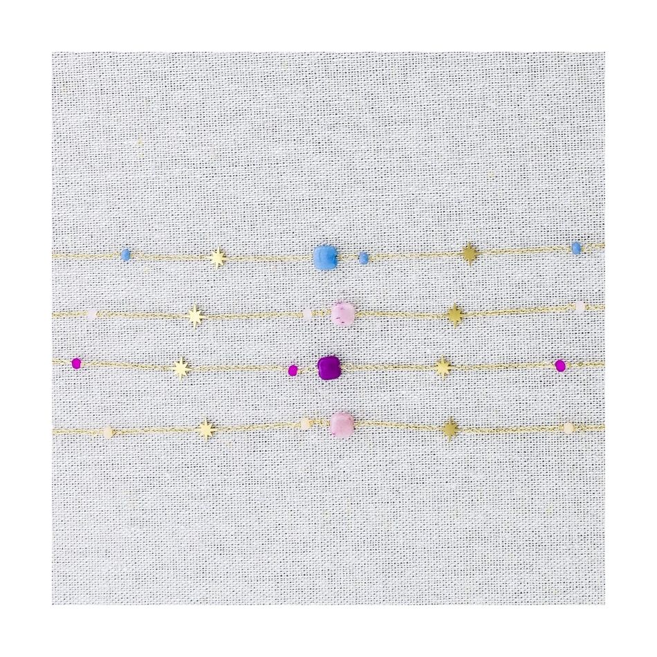 STEEL POLAR STAR STONE SHORT NECKLACE