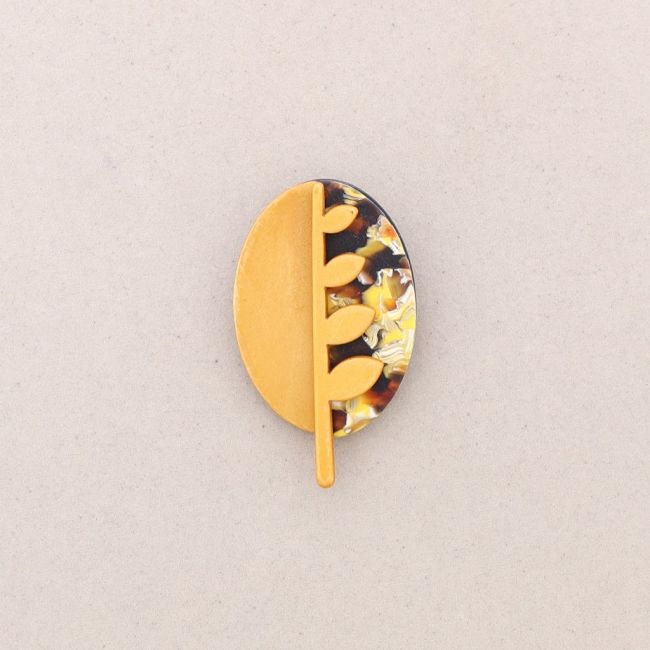 BROCHE FLOR ESTAMPADO RESINA