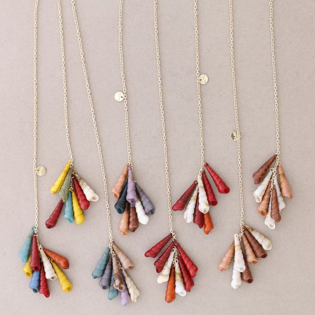 COLLAR LARGO DOBLE COLGANTE CONCHITAS MULTIUSO