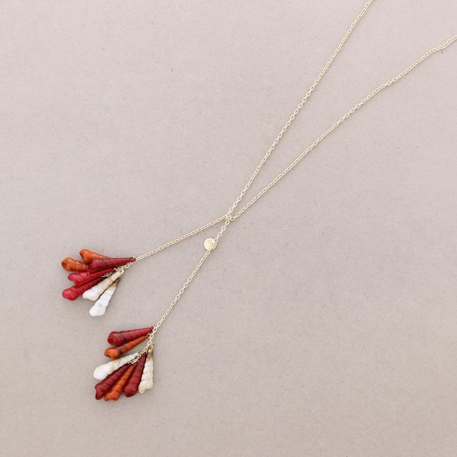 COLLAR LARGO DOBLE COLGANTE CONCHITAS MULTIUSO