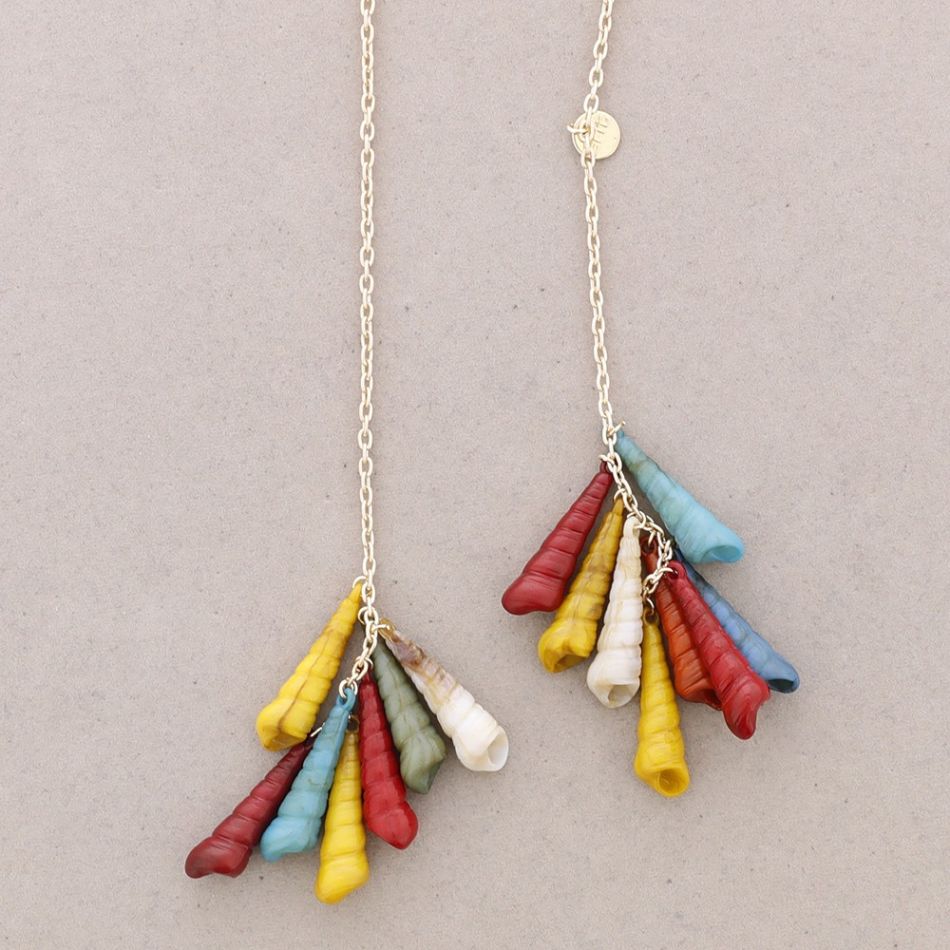 LONG DOUBLE PENDANT NECKLACE MULTIPURPOSE SHELLS