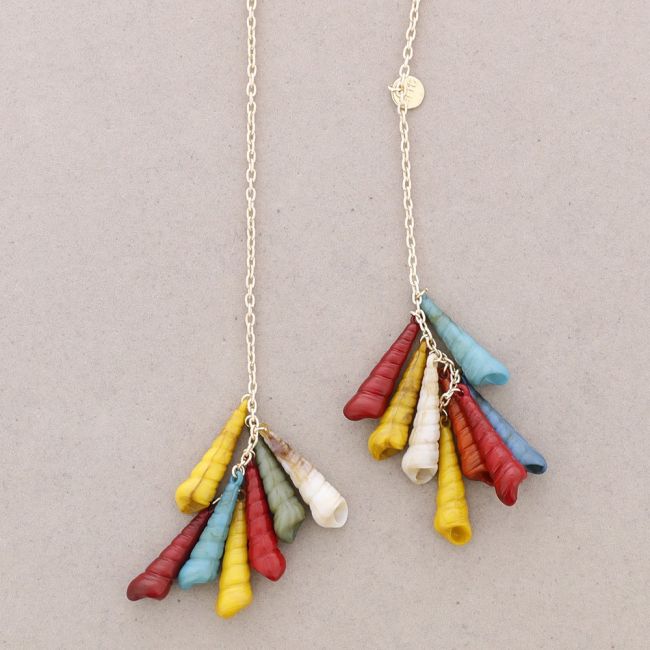 COLLAR LARGO DOBLE COLGANTE CONCHITAS MULTIUSO
